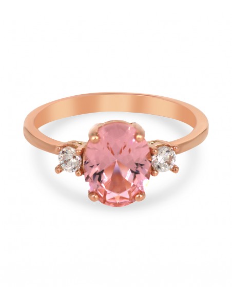 Δαχτυλίδι VITOPOULOS Ροζ Χρυσό 14Κ Με Πέτρες