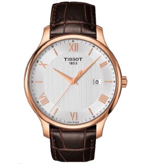 Ρολόι TISSOT Tradition Με Καφέ Δερμάτινο Λουράκι T063.610.36.038.00