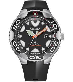 Ρολόι CITIZEN Promaster Diver Eco-drive Με Μαύρο Καουτσούκ Λουράκι  BN0230-04E