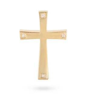 VITOPOULOS Woman Cross Yellow Gold 14Ct With White Zircon Stones