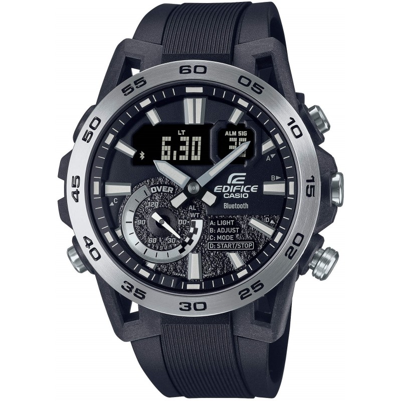 CASIO Edifice Bluetooth Black Rubber Strap ECB 40P 1AEF