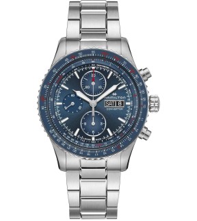 Ρολόι HAMILTON Khaki Aviation Converter Με Χρονογράφο Και Ασημί Ατσάλινο Μπρασελέ H76746140