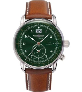 ZEPPELIN LZ 126 Los Angeles Brown Leather Strap 8644-4