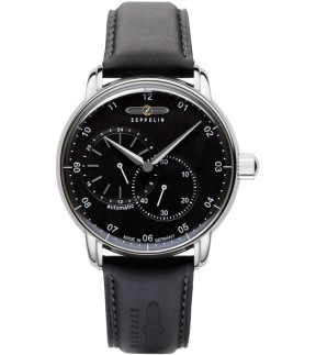 ZEPPELIN New Captain's Line Black Leather Strap 8662-2
