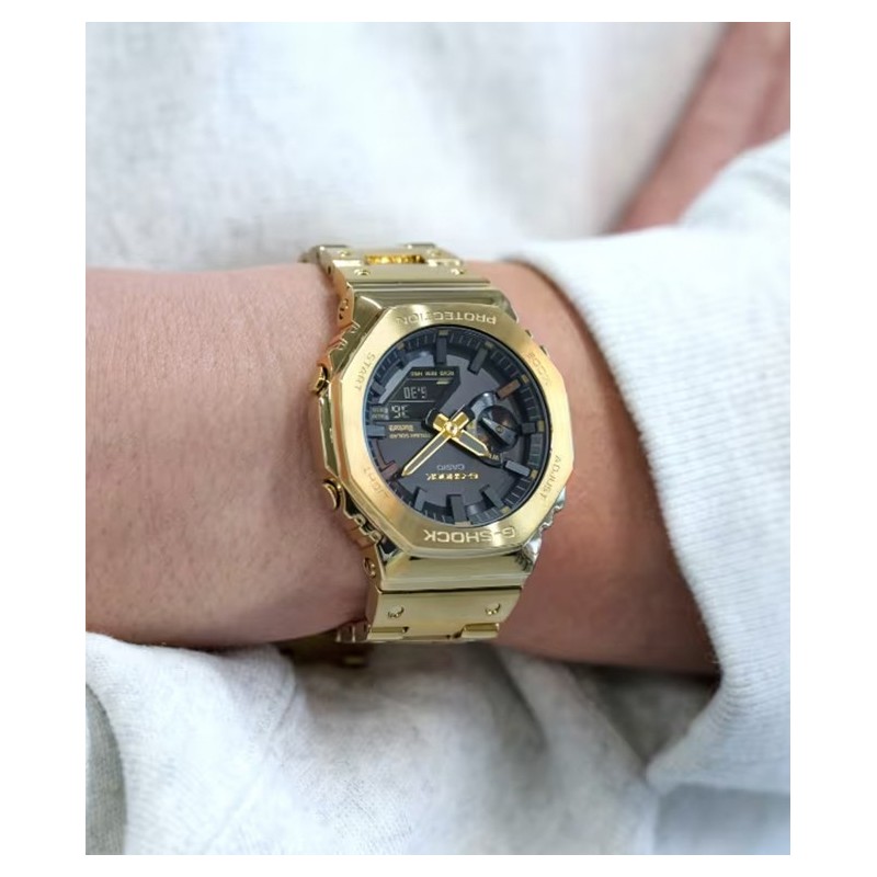 CASIO G Shock Yellow Gold Stainless Steel Bracelet GM B2100GD 9AER