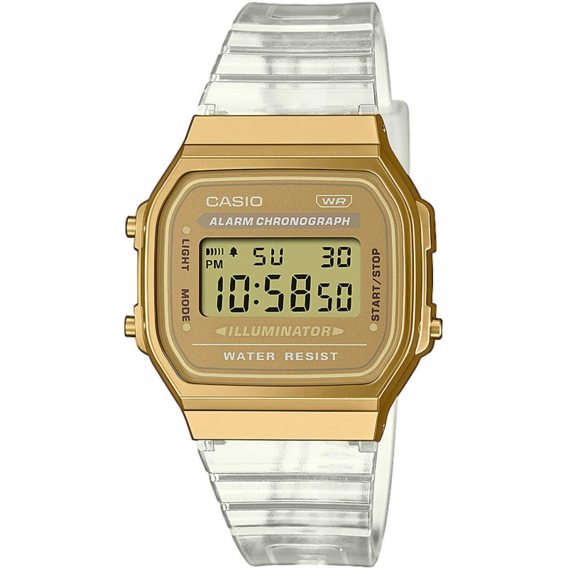 CASIO Vintage White Rubber Strap A 168XESG 9AEF