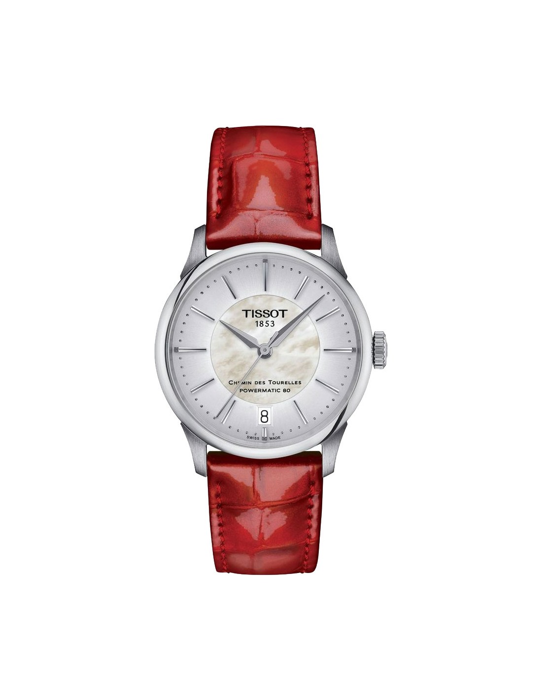 TISSOT Chemin des Tourelles Powermatic 80 Red Leather Strap
