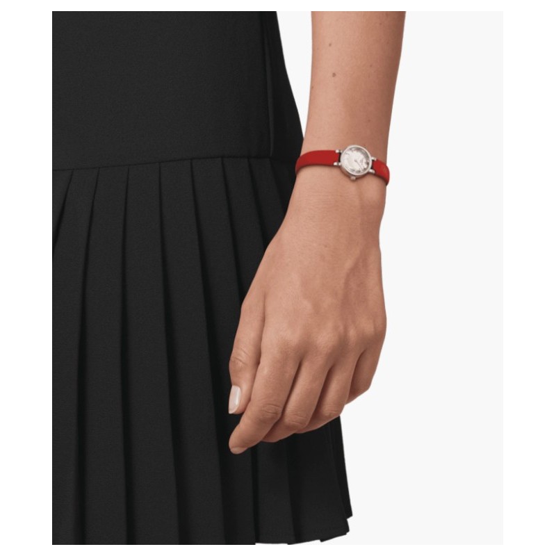 Tissot red leather watch sale