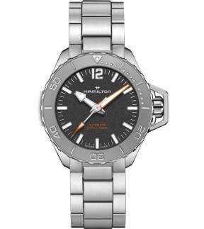 Ρολόι HAMILTON Khaki Navy Frogman Με Αυτόματο Μηχανισμό Και Ασημί Ατσάλινο Μπρασελέ H77485130