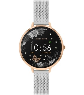 Ρολόι REFLEX Smartwatch Με Ασημί Ατσάλινο Mesh Μπρασελέ RA03-4041