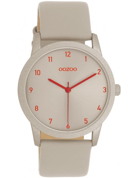 OOZOO Timepieces Grey Leather Strap C11170