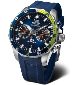 VOSTOK EUROPE Rocket N1 Chrono Blue Silicone Strap 6S21-225A708S