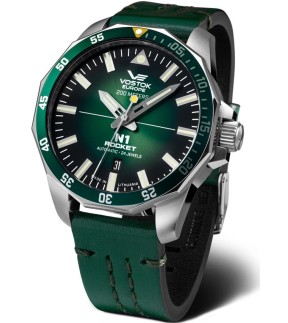 VOSTOK EUROPE Rocket N1 Automatic Green Leather Strap NH35A-225A710