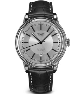 AVIATOR Douglas DC-3 Automatic Black Leather Strap V.3.32.0.241.4