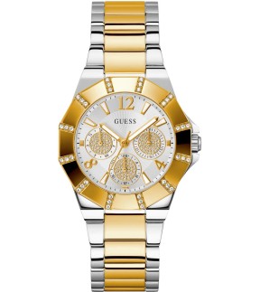 Ρολόι GUESS Sunray Με Κίτρινο Χρυσό-Ασημί Ατσάλινο Μπρασελέ GW0616L2