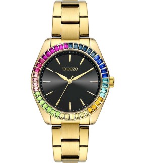Ρολόι BREEZE Prismatic Με Κίτρινο Χρυσό Ατσάλινο Μπρασελέ 212411.6