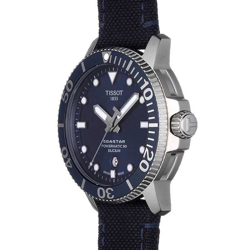 TISSOT Seastar 1000 Powermatic 80 Silicium Blue Fabric Strap