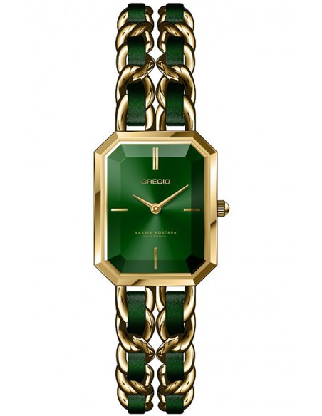 Ρολόι GREGIO Vassia Kostara Collection Με Κίτρινο Χρυσό Ατσάλινο Μπρασελέ VK102021