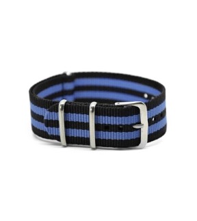 NATO Strap Black - Blue 18mm