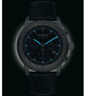 ZEPPELIN LZ 14 Marine Chronograph Blue Leather Strap 8888-3