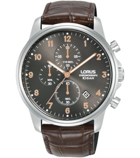 LORUS Urban Chronograph Brown Leather Strap RM343JX9