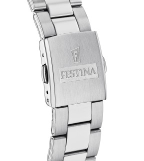 Ρολόι FESTINA Με Χρονογράφο Και Ασημί Ατσάλινο Μπρασελέ F16820/Q
