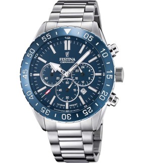 FESTINA Ceramic Chronograph Silver Stainless Steel Bracelet F20575/2