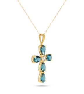 VITOPOULOS Woman Cross Yellow Gold 14Ct With Zircon Stones