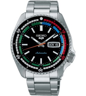 SEIKO 5 Sports The 'New Regatta Timer' Retro Colour Collection Automatic Silver Stainless Steel Bracelet SRPK13K1F