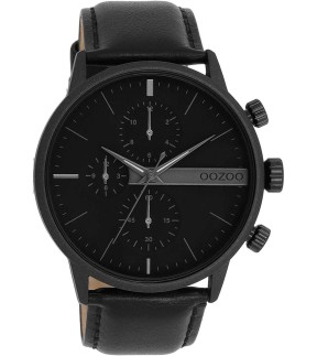 OOZOO Timepieces Black Leather Strap C11224