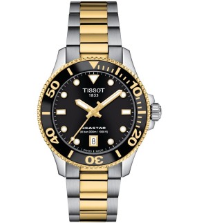 TISSOT Seastar 1000 Yellow Gold-Silver Stainless Steel Bracelet T1202102205100