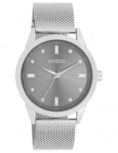 Ρολόι OOZOO Timepieces Με Ασημί Ατσάλινο Mesh Μπρασελέ C11281