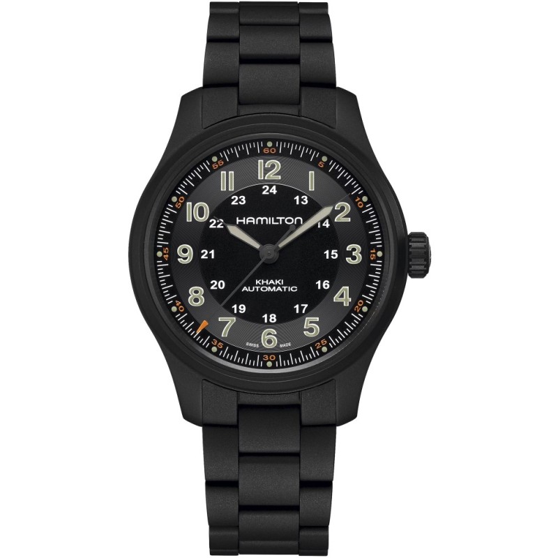 HAMILTON Khaki Field Titanium Automatic Black Titanium Bracelet H70665130