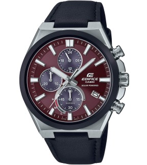 Ρολόι CASIO Edifice Με Χρονογράφο Και Μαύρο Δερμάτινο Λουράκι EFS-S630BL-5AVUEF