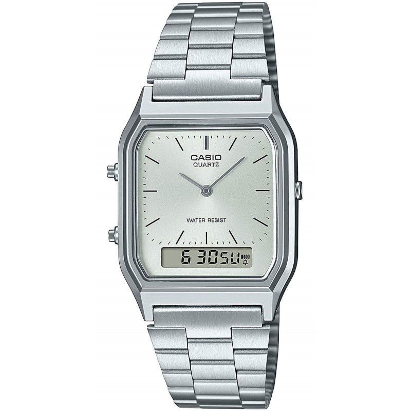 CASIO Vintage Silver Stainless Steel Bracelet AQ 230A 7AMQYES