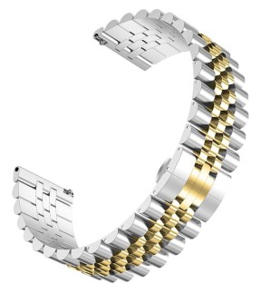 VSTRAPS Yellow Gold-Silver Stainless Steel Bracelet 22mm