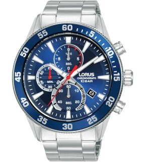LORUS Sports Chronograph Silver Stainless Steel Bracelet RM323JX9