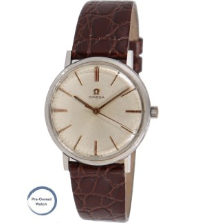 Preowned Watch OMEGA vintage Brown Leather Strap