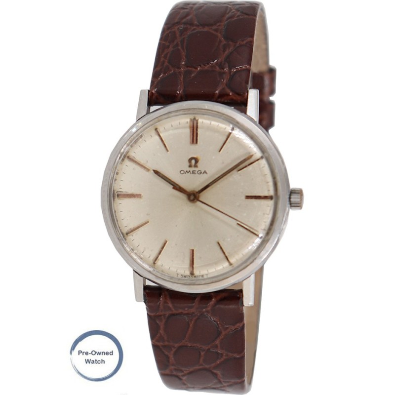 Preowned Watch OMEGA vintage Brown Leather Strap