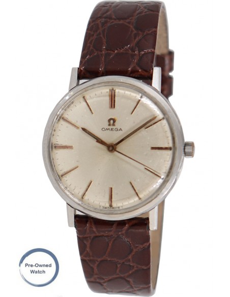 Preowned Watch OMEGA vintage Brown Leather Strap