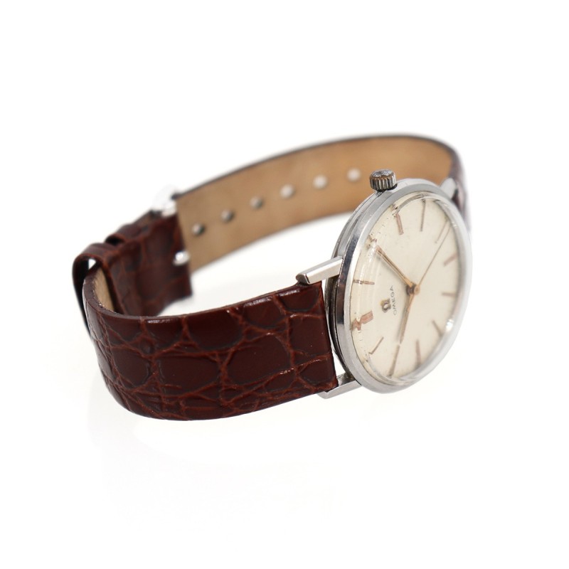 Preowned Watch OMEGA vintage Brown Leather Strap