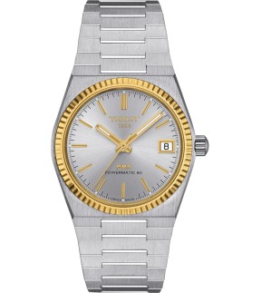 TISSOT PRX Powematic 80 18K Silver Stainless Steel Bracelet T9312074103101