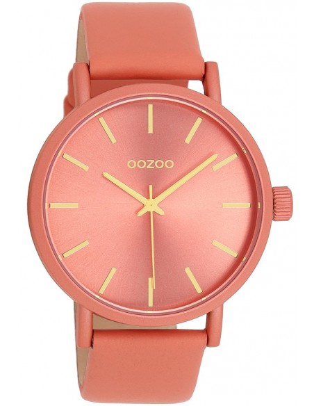 Ρολόι OOZOO Timepieces Με Σομόν Δερμάτινο Λουράκι C11194