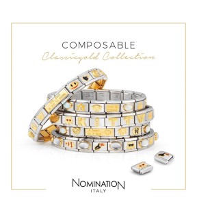 Nomination Classic Link  Ατσάλι Ασημί Με Κίτρινο Χρυσό 18Κ 030110/12