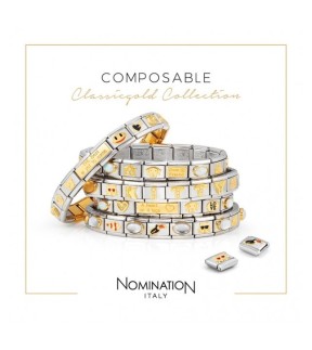 Nomination Classic Link Ατσάλι Ασημί Με Κίτρινο Χρυσό 18Κ 030291/16