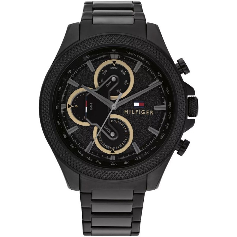 Tommy hilfiger black hotsell stainless steel watch