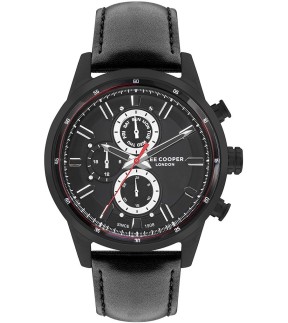 LEE COOPER Multifunction Black Leather Strap LC07855.651