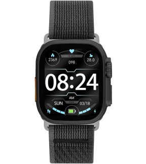 LEE COOPER Smartwatch Square Edge Plus Grey Fabric Strap LC.SM.3.16
