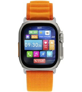 LEE COOPER Smartwatch Square Edge Plus Orange Fabric Strap LC.SM.3.13
