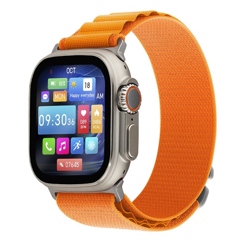 LEE COOPER Smartwatch Square Edge Plus Orange Fabric Strap LC.SM.3.13